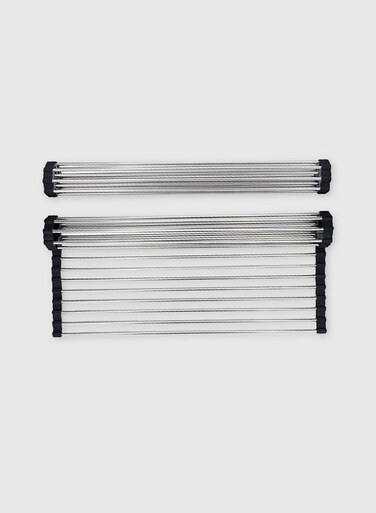 Stainless Steel Roll-Up Sink Drying Rack Silver 41x6x7centimeter