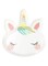 Talking Tables We Heart Unicorns Face Shaped Paper Plates 8-Pack, White