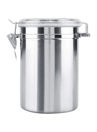 Sorandy Stainless Steel Coffee Grounds Beans Container Canister Metal Food Storage with Clear Lid Sturdy Locking Clamp Pantry for Flour Bean Tea Cereal Sugar Cookie (oversized) (Sorandyexka028yvo-04)