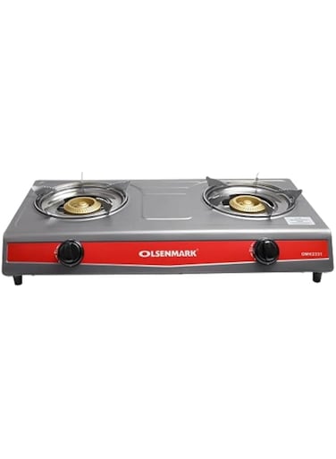 Olsenmark Stainless Steel Double Burner Gas Stove - auto Ignition - ABS Knobs