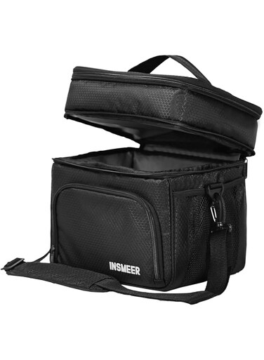 INSMEER Big Lunch Bag for Men, 16L Insulated Lunch Box for Adults, Reusable, Waterproof &amp; Leak-Proof, Double-Deck Cooler Lunch Bags for Travel, Camping, Picnic, Work and School