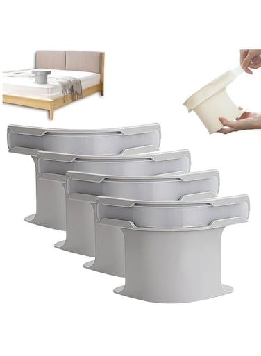 Bed Sheet Holder Set with Lock Strips, Heavy Duty Bed Sheet Fasteners, Non Slip Lock Sheet Clips, for All Size Mattress, Blankets, Bedding (Grey 4pcs)