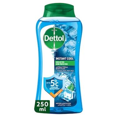 Dettol Cool Shower Gel &amp; Body Wash, Menthol &amp; Eucalyptus Scent, 250ml