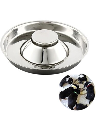 TERRIFI Puppy Feeding Bowls,Stainless Steel Metal Dog Bowls,Puppy Weaning Bowl Puppy Dishes,Litter Feeding Bowls for Multiple Puppies Cats Eating at Same Time for Small Medium Large Dogs