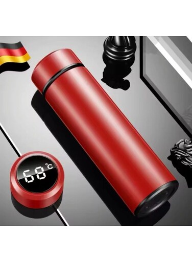 Smart Stainless Steel Thermal Mugs Insulation Water Bottle LED Temperature Display Intelligent Thermos Bottles Coffee Cups Red