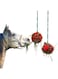 Besimple 2 Pack Horse Treat Ball Hay Feeder Toy, Goat Feeder Ball Hanging Feeding Toy for Horse Goat Sheep Relieve Stress(Red)