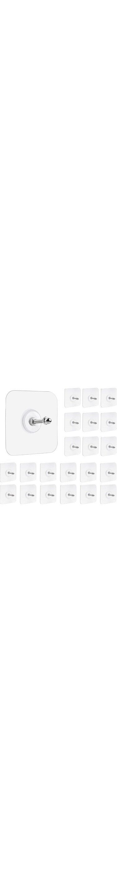 Adhesive Hooks Heavy Duty 20 Pcs, Wall Hooks Command Hooks Towel Hooks for Bathroom Kitchen Outdoor and Home (18 mm)