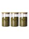 3-Piece Food Containers with Bamboo Lid Clear/Beige
