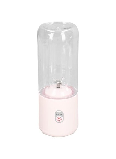Portable Blender Juicer Cup, Mini Fruit Mixer 6 Blades Multifunction Easy To Use Easy To Clean USB Rechargeable 500ml Strong Power for Student (Pink)