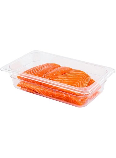 Cold Food Pan - Plastic Cold Food Storage Container - 1/4 Size - 2.5&quot; Deep - Clear - 1Ct Box - Met Lux - Restaurantware