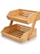 TAYGUM Bamboo Fruit Basket for Kitchen Counter, Large Capacity Fruits Storage Rack Vegetables Bowl Stand Holder Countertop Organizer (DOUBLE-LAYER)