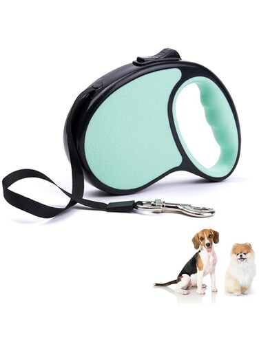 Retractable Dog Leash - Tangle Free - Heavy Duty - Strong Nylon for Small, Medium and Large Dogs - Dog Walking Leash - One Button Break and Lock - No Tangle Anti-Slip Handle (Light Green)
