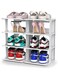 ZOINLIY Stackable Shoe Rack for Entryway, Shoe Organizer for Closet, Free Standing Small Shoe Shelf for Women Kids, Plastic Vertical Shoe Tower, Narrow Shoe Stand/Holder/Slots