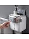 Toilet Paper Holder, Multifunction Self Adhesive Waterproof Tissue Dispenser Wall Mounted Toilet Paper Holder Compatible with Roll Paper Tissue Paper for Bathroom Kitchen Living Room