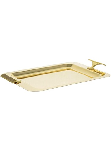 Regent Stainless Steel Glitter Gold Tray Rectangle