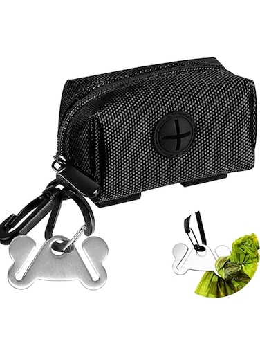 PawPawU&reg; Dog Poop Bag Dispenser, Doggie Waste Bags Holder for Leash, Portable Zippered Trash Bag Pouch with Bonus Used Bags Clip to Free Your Hands and Dispense Bags Easily