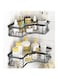 MAXIFFE Corner Shower Caddy, Adhesive Stainless Steel Shower Organizer Shower Caddy, Corner Shower Shelf with 8 Hooks, Shower Shelves Storage Shower Shelf for Inside Shower (Matte Black)