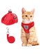 ELECDON Pets Vest Harness, Cat Vest Harness and Small Dog Vest Harness for Walking, Mesh Harness, Cat Vest Harness with Reflective Strap, Step in Adjustable Harness for Small Cats (Red, 36CM)