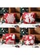 Christmas Pillow Covers 45x45, Pure Cotton Christmas Style Pillowcase, Soft Red Zippered Sofa Pillow Protective Case, Dustproof Pillow Protector for Christmas Day Home Decoration (A/B/C/D)