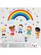 Amimagen Play Learn &amp; Grow Together Wall Stickers - Inspirational Quotes Rainbow Wall Decals - Baby Nursery Kids Room Daycare Playroom Classroom Wall Decor
