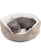 FC22 Dog Beds for Small Dogs - Round Cat Beds for Indoor Cats, Washable Pet Bed for Puppy and Kitten with Slip-Resistant Bottom,Camel (S)