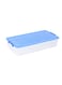 42L Plastic Underbed Storage Box with Secure Lid White &amp; Blue Durable Slim Organizer for Clothes, Shoes, Toys &amp; Household Items