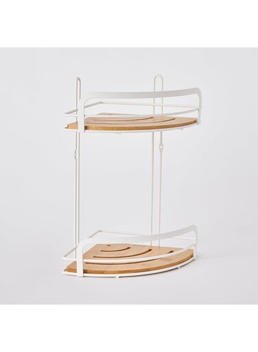 HomeBox Eco 2-Tier Bamboo Corner Rack