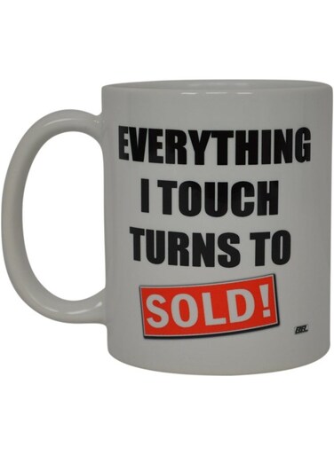 Your Wall Realtor Coffee Mug Everything I Touch Turns To Sold Best Funny Real Estate Agent Novelty Cup Gift Idea For Men Women Office Employee Boss Coworkers