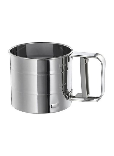 Stainless Steel Flour Sifter Silver 9.5x10.5centimeter