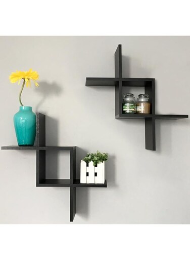 BPA Criss Cross Intersecting Wall Mounted Floating Shelves Grc3149