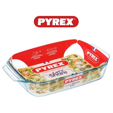 Pyrex Irresistible 3.8L Rectangular Glass Roaster - Oven, Microwave &amp; Freezer Safe