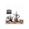 Premium Stainless Steel Arabic Dallah Coffee &amp; Tea Pot Set with Portable Travel Bag &amp; Accessories