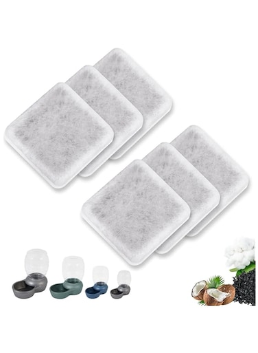 Generic Pet Water Fountain Charcoal Replacement Filters Compatible with Petmate Replendish Mason Gravity Waterers Automatic Dog Water Bowl Cat Drinking Dispenser Filters (12 Pack)