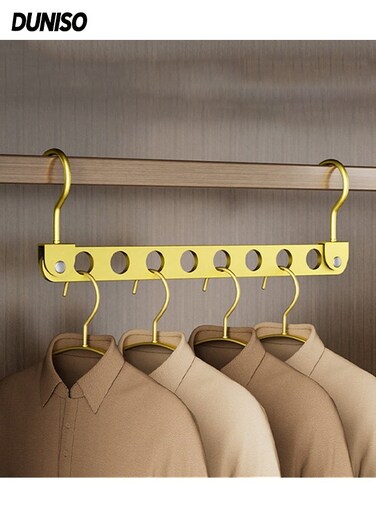 8-Hole Clothes Hangers Organizer Set,Sturdy Cascading Hangers,Space Saving,High Load-Bearing Capacity,Foldable,360 &Acirc;&deg; Rotating Hook,for Pant, Shirt, Trouser, Jeans, Shirts, Dress,Home, Office Travel