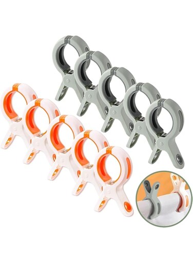 Lonimia Large Windproof Non-Slip Strong Towel Clips Pack of 10 Large Towel Clips Large Clothes Clips Windproof Clips for Carpets, Beach, Bath Towels and Sun Loungers.