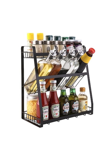 3 Tier Detachable Spice Rack for Countertop, Adjustable Seasoning Organizer, Freestanding Spice Holder for Kitchen Storage
