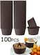 Pcs Disposable Cupcake Baking Cups High Temperature Resistant Oil Proof Liner Parchment Paper Cupcake Baking Wrappers Accessories and Birthday Party Decorations (Brown)