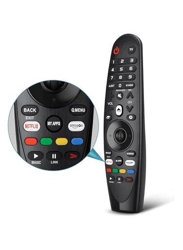 Universal Remote Control for LG Smart TV Magic Remote Replacement, with Buttons for Netflix Prime Video NO Voice and Pointer Function (Infrared Magic Remote)