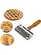 YEFUI Stainless Steel Dough Lattice Top Cookie Pie Pizza Bread Pastry Crust Roller Cutter,Wood Handle