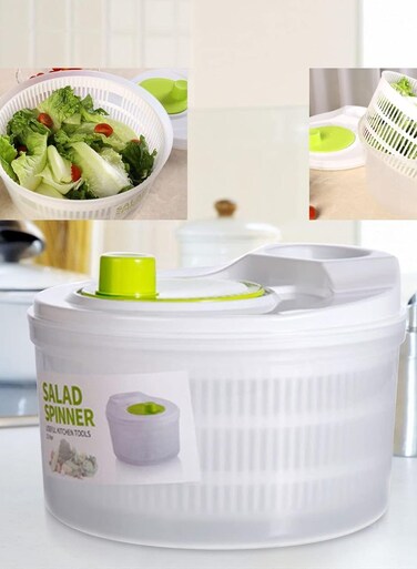 Gallery Fruits and Vegetables Dryer, Dry Off Drain Lettuce with Ease for Tastier Salads Hollow Basket, Hand-Cranked Vegetable Dehydrator Kitchen Washing Drying
