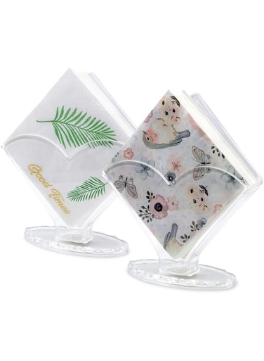 KASTWAVE Acrylic Napkin Holder, Decorative Clear Beverage Napkin Holder for Bathroom Kitchen Dining Table, Coffee Filter Holder Hotel Restaurant d&eacute;cor - Clear 2 Pack