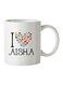 I Love Aisha Printed Mug White/Black/Pink