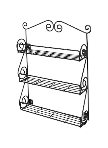 Spectrum Diversified Scroll Spice Wall Mount Rack, Black