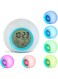 SWIUKPHE Kids LED Alarm Clock,7 Color Changing Night Light, Colorful Spherical Night Lamp with 6 Optional Alarm Nature Sounds for Kids Girls Boys Gifts, for Children Bedroom School, Blue