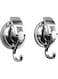 KASTWAVE Vacuum Suction Cup Hooks, Silver Chrome-Plated Polished Heavy-Duty Suction Cup Hooks, Easy to Install and Remove Without Punching for Kitchen, Bathroom and Restroom (2 Pack)