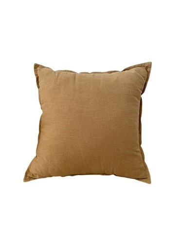 Home 1 Piece 50*50Cm Size 100% Linen Cushion Cover Solid Brown Bean