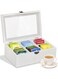 SYOSI Tea Bag Organizer Storage Box Tea Storage Chest Case Tea Bag Sorter Jewelry Organizer Storage Box with Transparent Hinged Lid for Any Home Restaurant Office, 6 Compartments, Style A