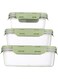 PICCASIO "Green Rectangular Food Storage Containers with Leak-Proof Lids -40 ice cubes Microwave &amp; Dishwasher Safe - Stackable and Reusable Lunch and Meal Prep Containers