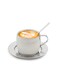Smile Stainless Steel Coffee Cup with Spoon and Saucer Set