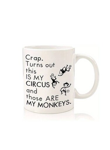 PRINTED DESIGN Funny 'My Circus, My Monkeys' Mug - Perfect Birthday or Christmas Gift for Mom from Daughter or Son, Ideal for Teachers, Bosses &amp; Leaders, 11oz Ceramic Coffee Cup